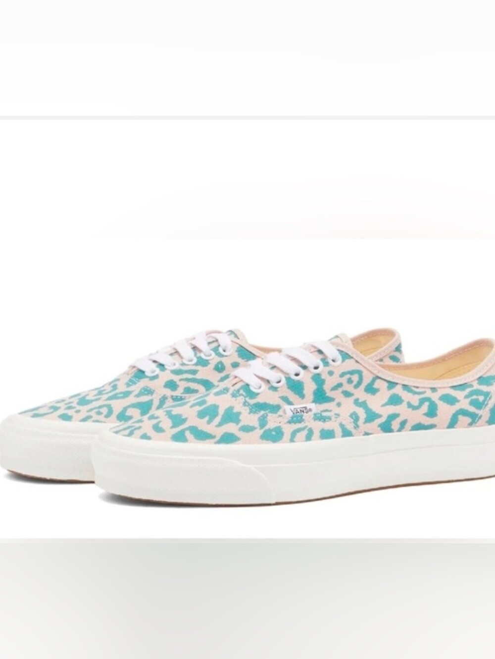 Vans Pink and Teal Leopard Print Low-Top Sneakers